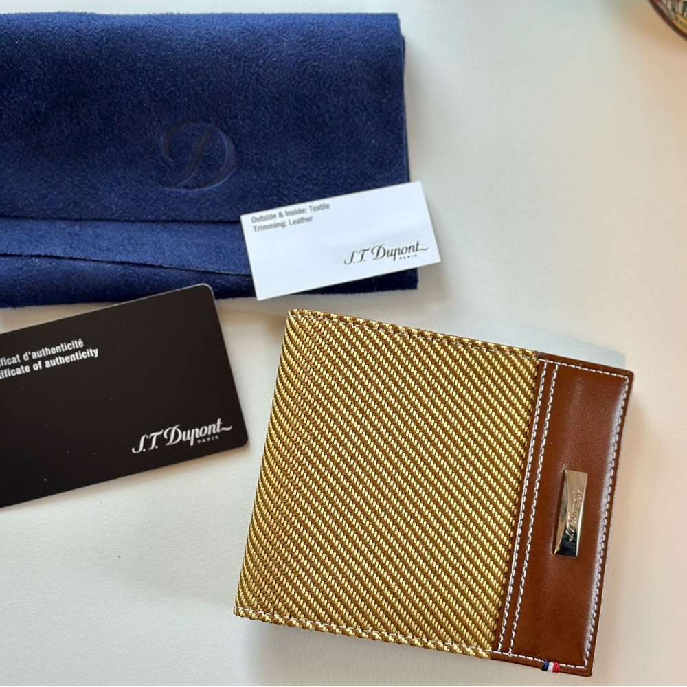 S. T. DuPont x Fender Leather Brown Wallet NEW